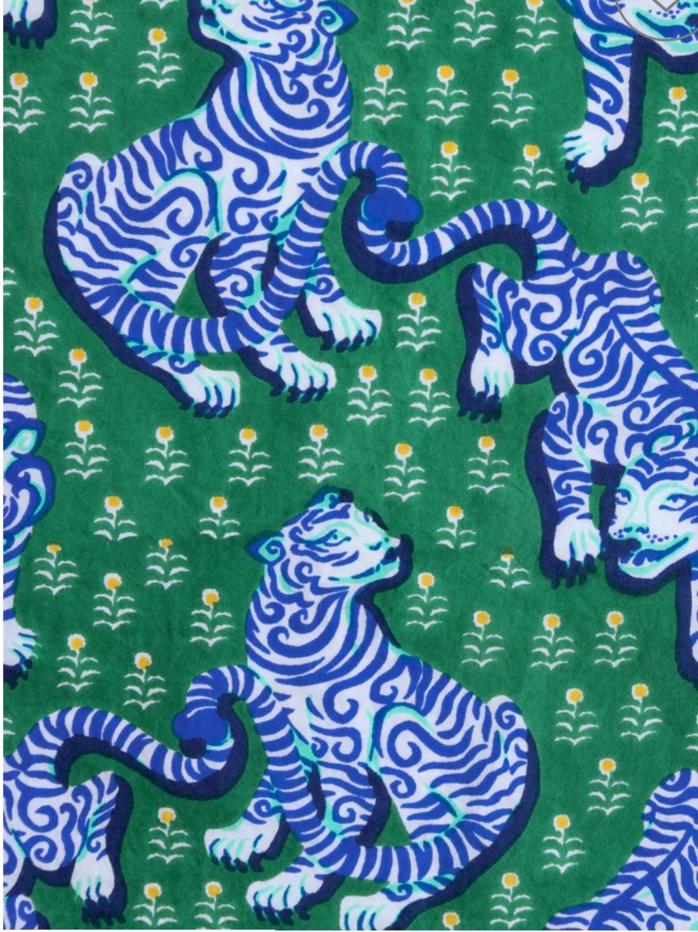 NWT Printfresh Tiger Queen Sz M Pajama Set Organic Cotton Green Blue Retail $168 - Picture 6 of 6
